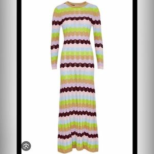 OLIVIA RUBIN Colorful Striped Long Sleeve Dress
